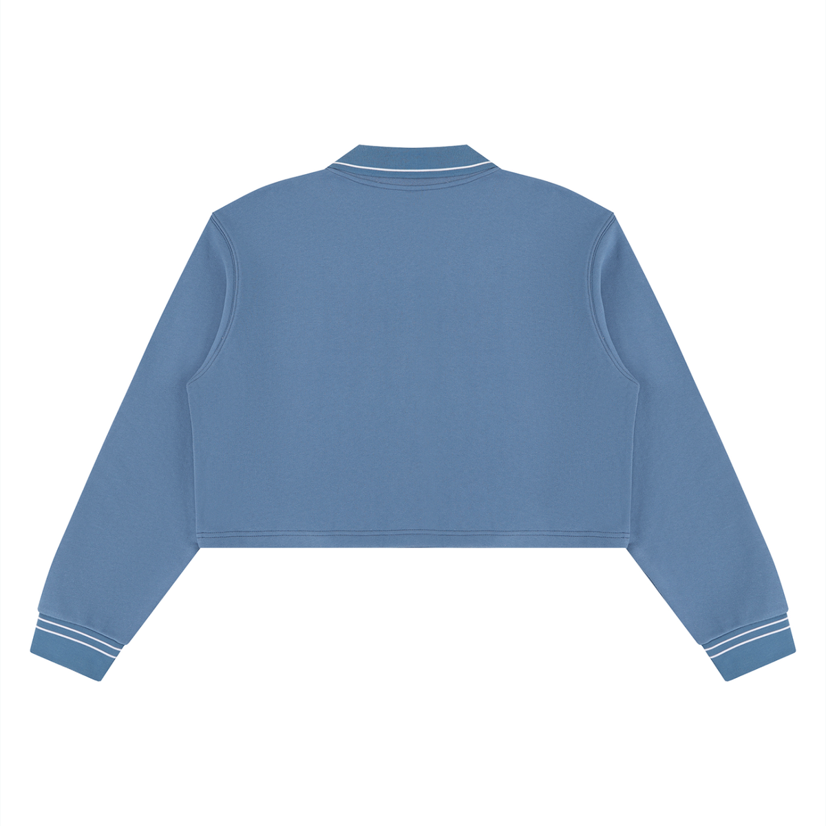 College Crop Collared Sweatshirt