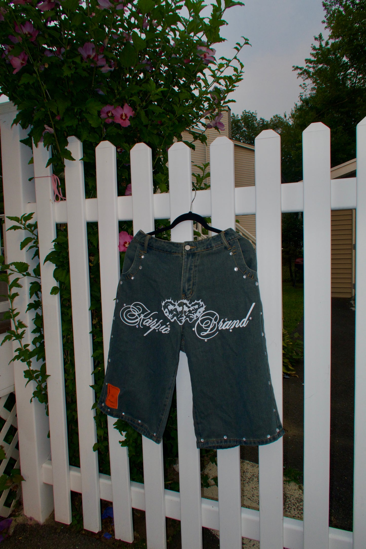 Denim Rhinestone Short