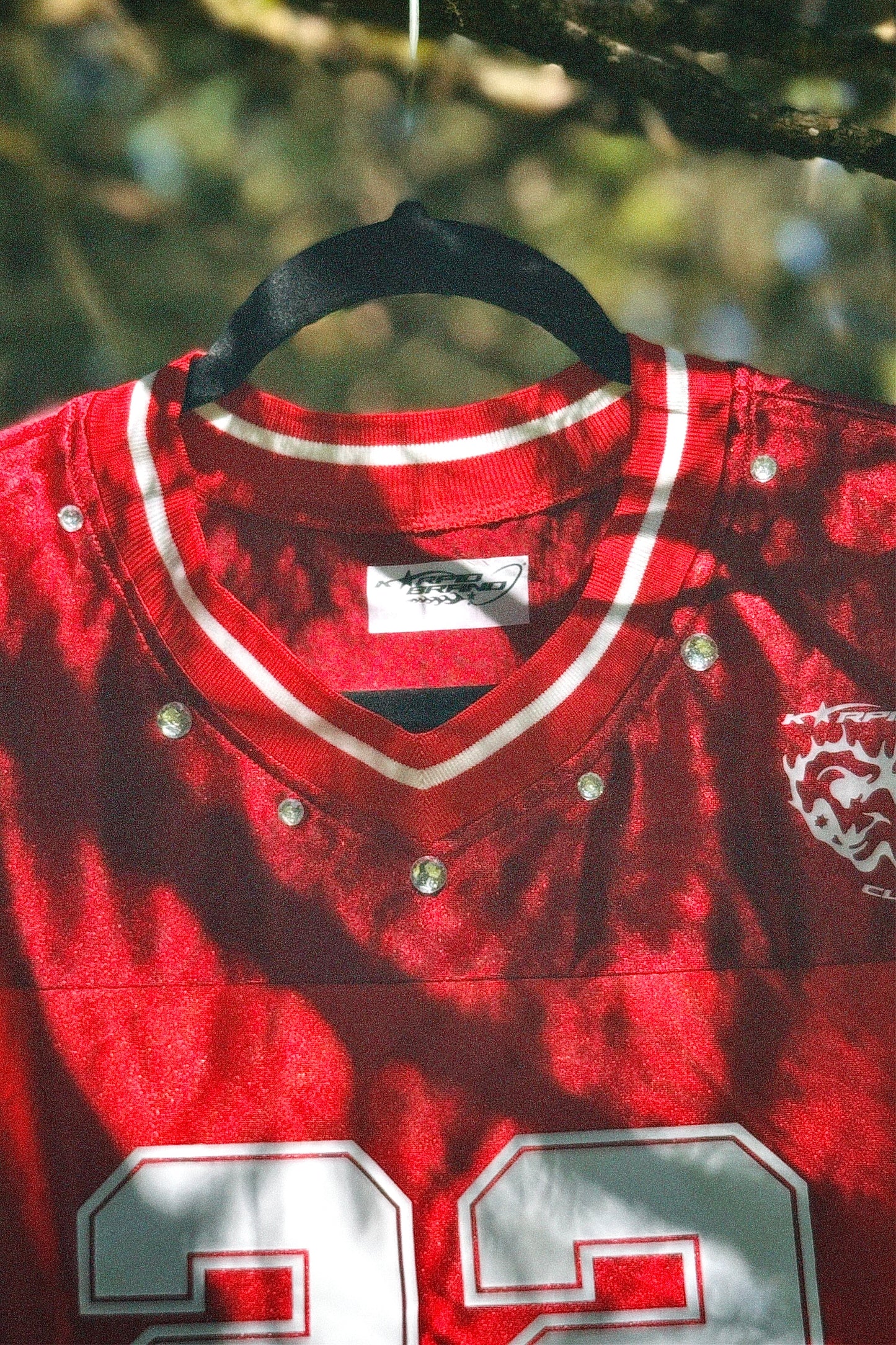 Red Crop Rhinestone T-Shirt