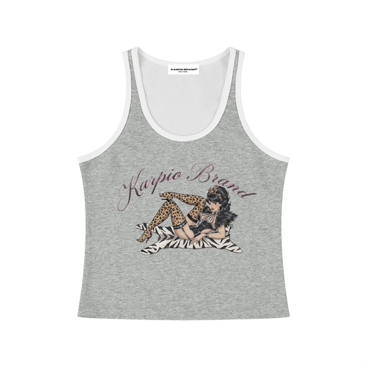 Women's Color Block Cropped Tank Top
