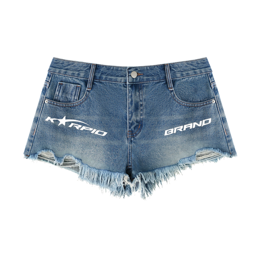 Women's Vintage Wash Raw Hem Denim Shorts