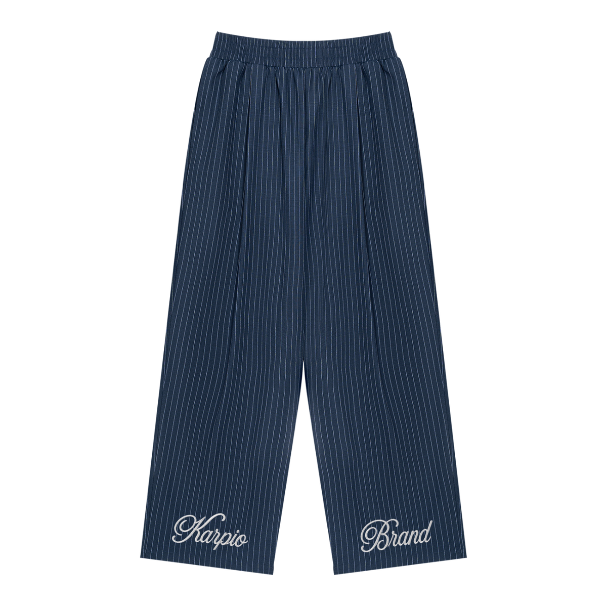 Unisex Striped Pleated Pants