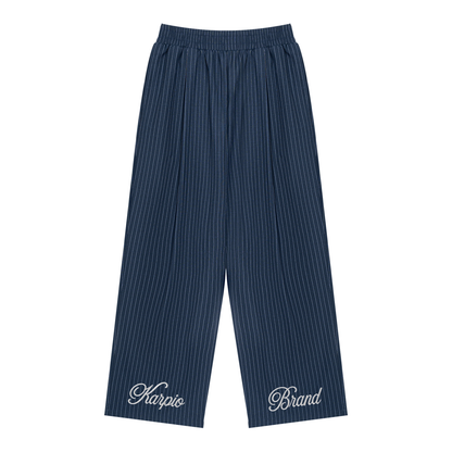 Unisex Striped Pleated Pants