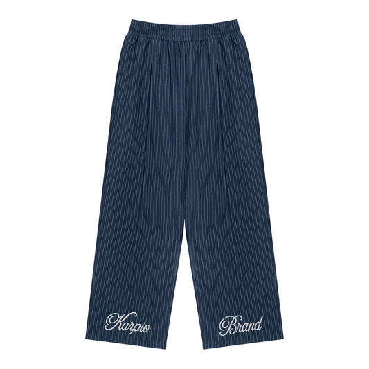 Unisex Striped Pleated Pants