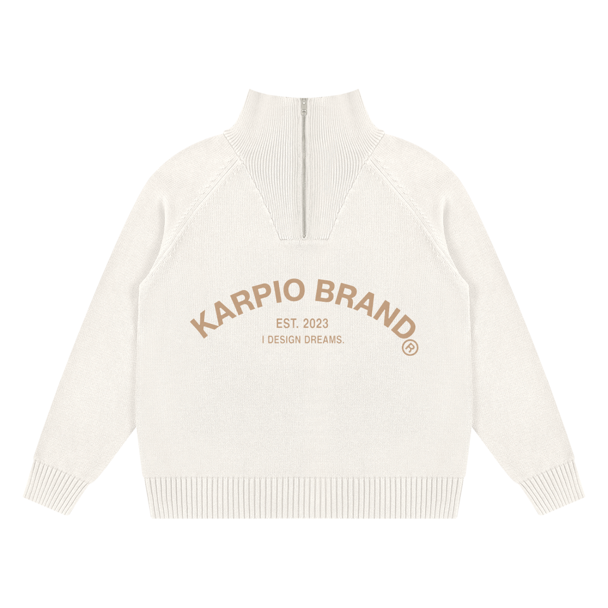 Quarter Beige Zip Sweatshirt