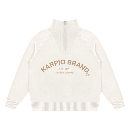 Quarter Beige Zip Sweatshirt