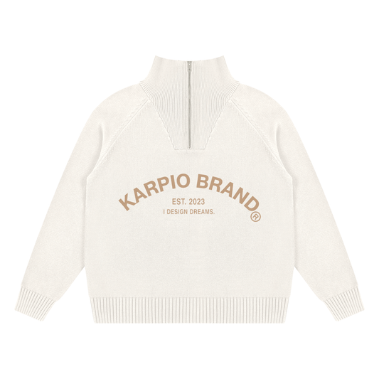 Quarter Beige Zip Sweatshirt