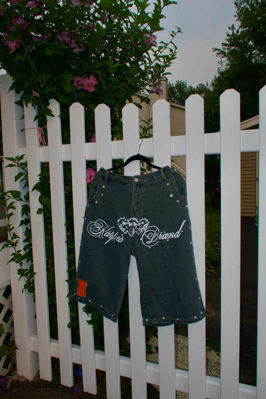 Denim Rhinestone Short